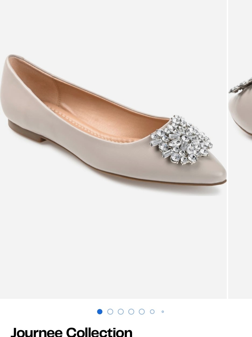 Journee Collection Women's Pointed Toe Embellished Flats - Light Taupe